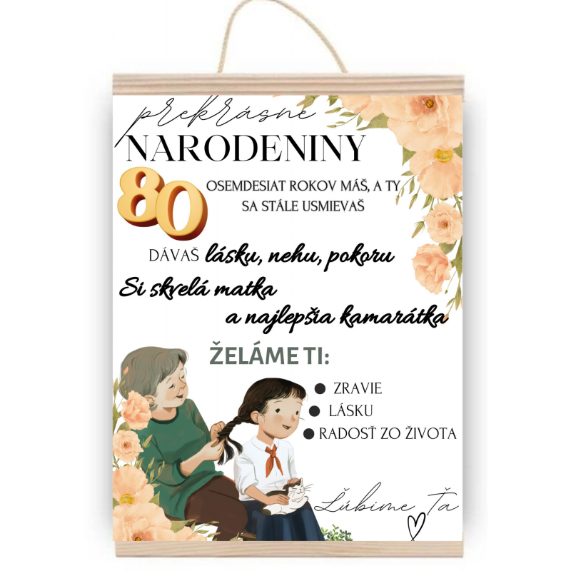Plagát k 80 narodeninám pre babku