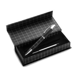Kovové guľôčkové pero s náhradnou náplňou v darčekovej krabičke