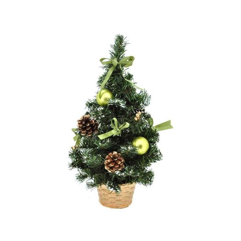 Umelý zdobený vianočný stromček - zelený 40 cm