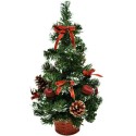 Bordový umelý vianočný stromček zdobený 40 cm